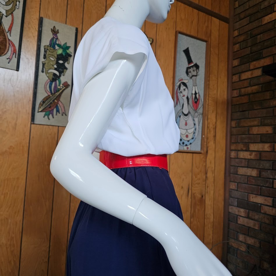 Vintage 80s Corporate New wave Power Suit Secretary Dress Shorts RWB Romper M/L