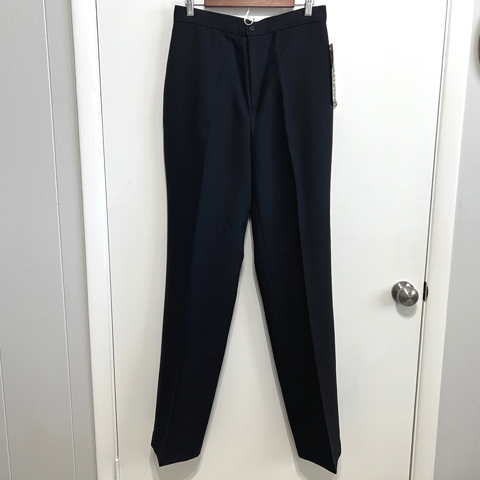 NWT Vintage Davenshire Black High Rise Trousers Size 16 Tall Deadstock 70s 80s