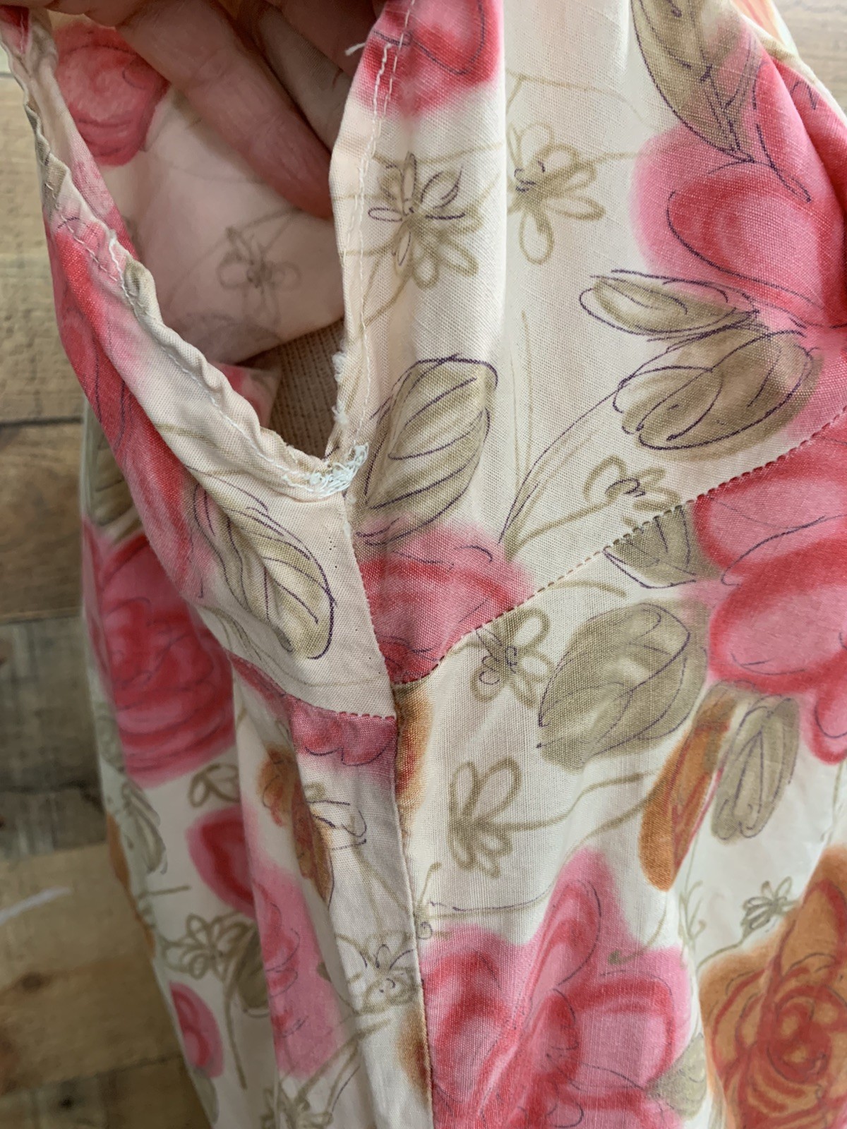 Vintage 1950’s Cotton Button Front Floral Dress Bust 44”/38”Waist