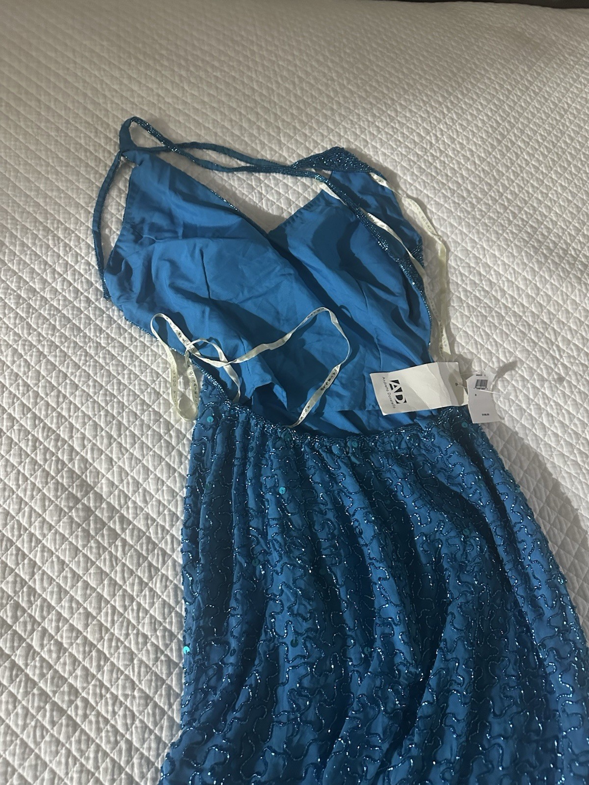 Vintage Andretta Donatello Maxi Dress Silk Blue Color Size M Never Used