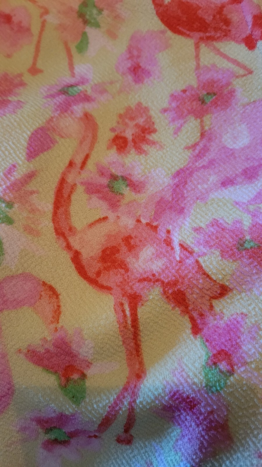 Vintage Cappagallo Pink Flamingo Yellow Swing Dress S Floridian Sundress