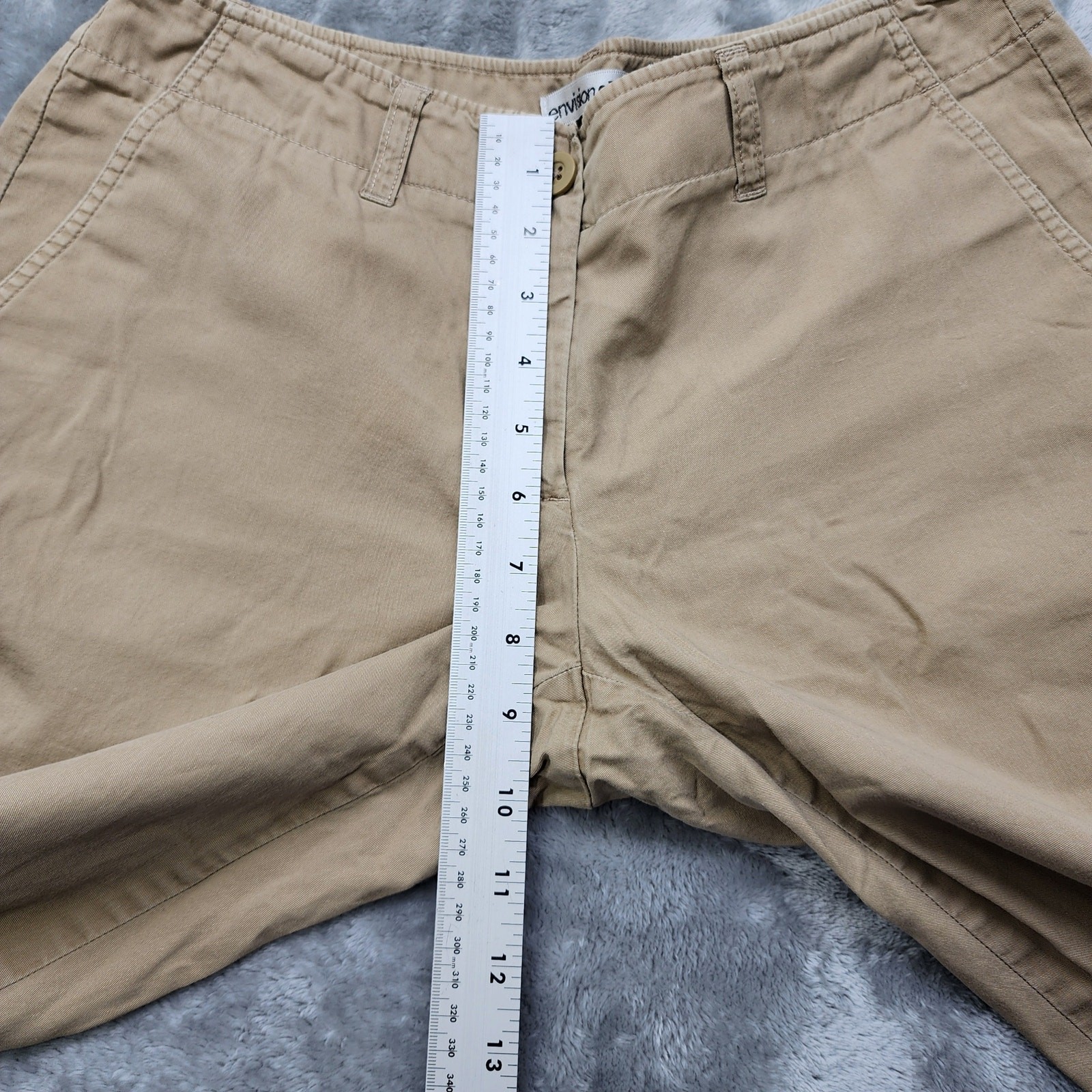 Vintage Envision Studio Pants Womens 8 Tan Mid Rise Straight Leg Cargo Casual