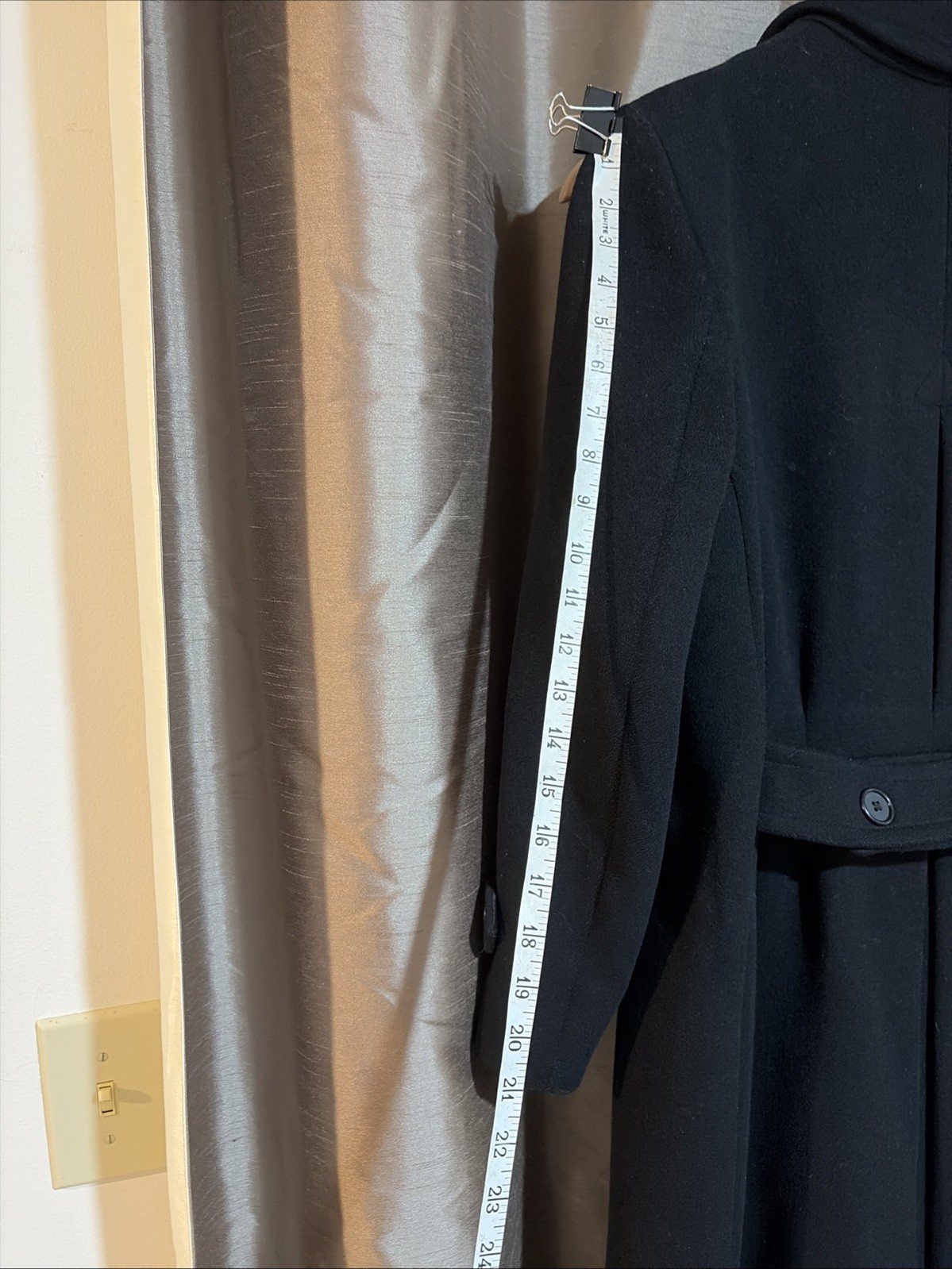 VTG Evan Picone Long 100% Wool Double Breasted Coat Women’s Medium Black (8?)