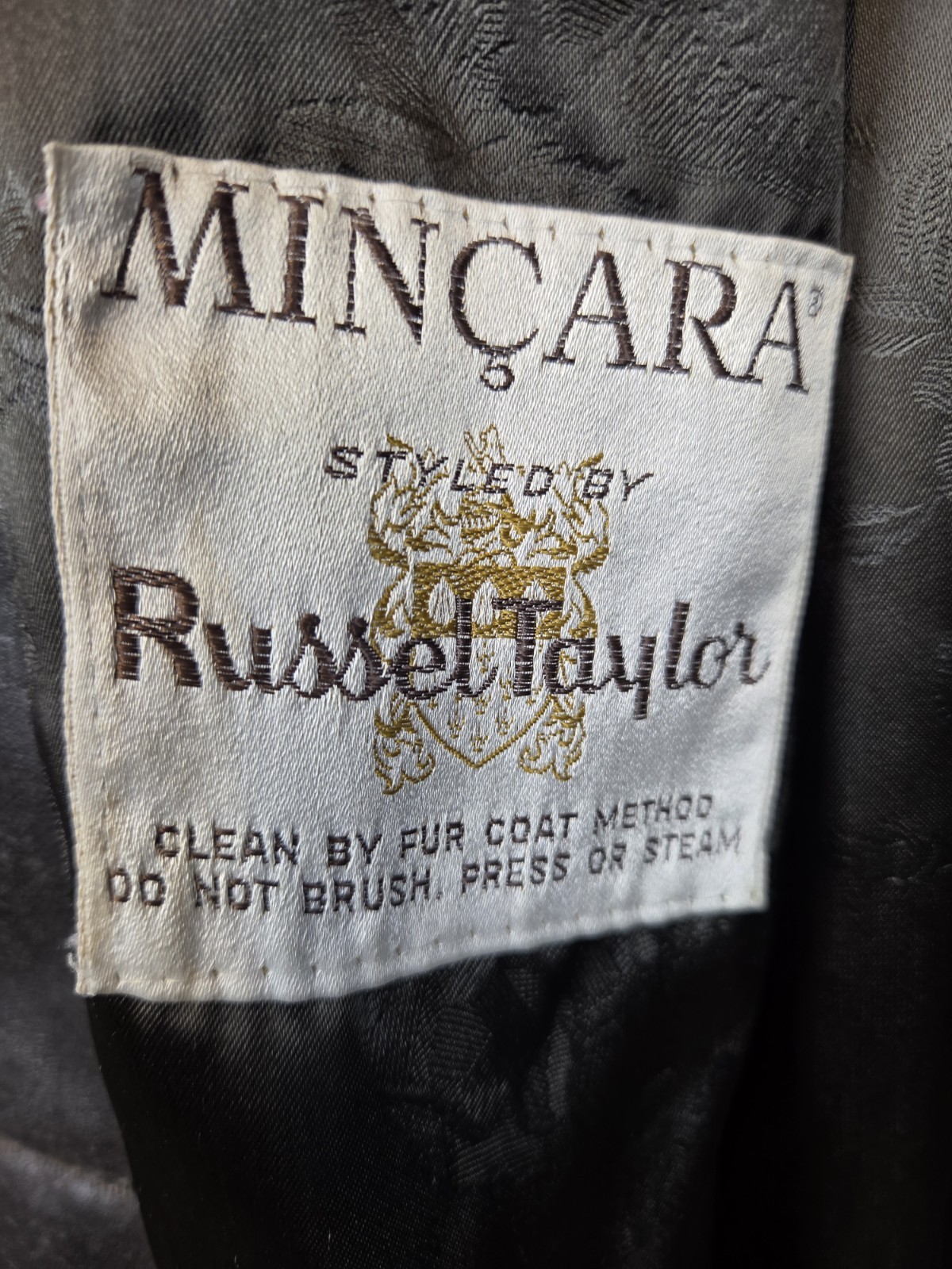 Vintage 60s Mincara Russel Taylor Faux Mink Fur Coat Womens L Brown Glam Winter