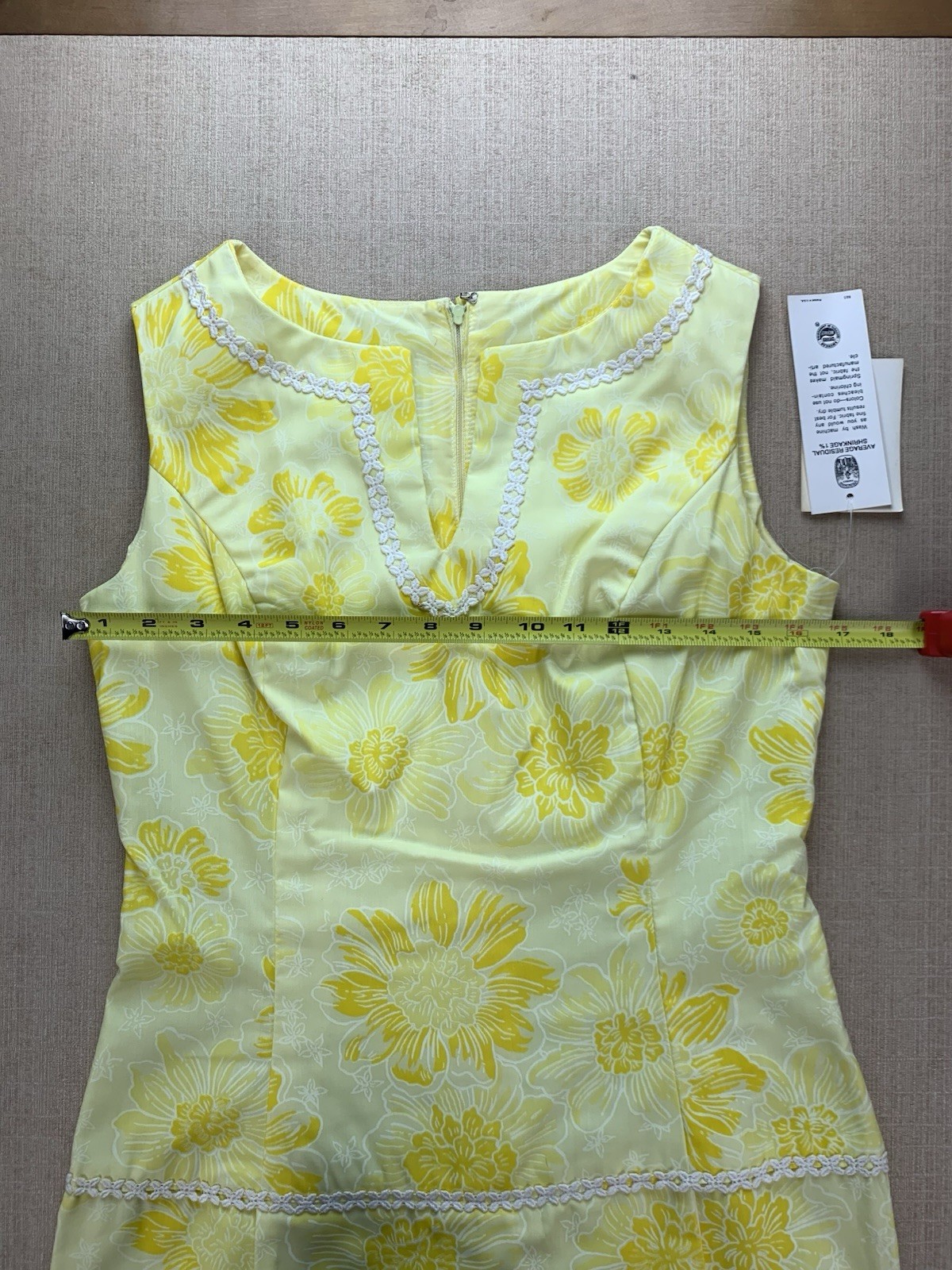 Vintage 1970s NWT Springmaid Yellow Floral High Neck Mini Sundress Size 8