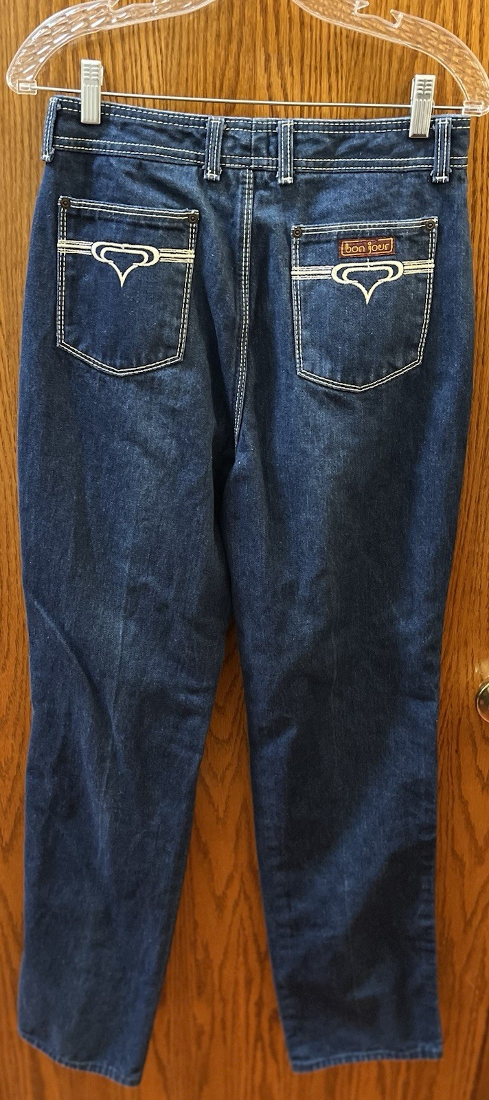 VTG Disco Bonjour Jeans Blue Denim High Waist Women’s 14 Cotton 30 x 34″ 1980’s