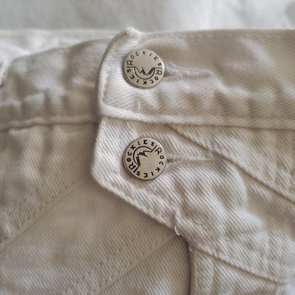 Rockies Vintage Double Yoke Double Button White Jeans Size 13/14 Inseam 36