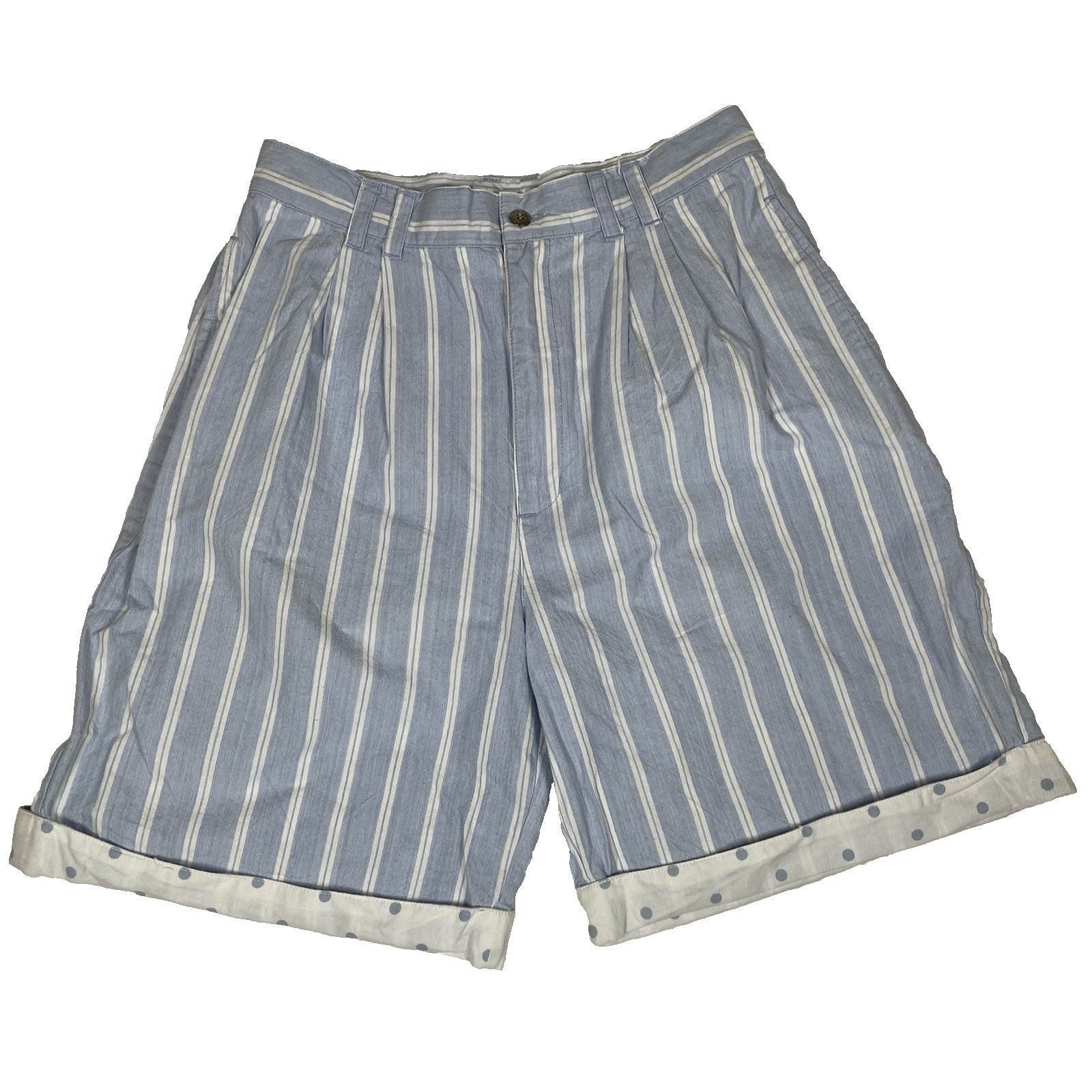 AJ Brandon 80’s Pleated Shorts(13/14) and Shirt(L) Vintage Set Blue and White