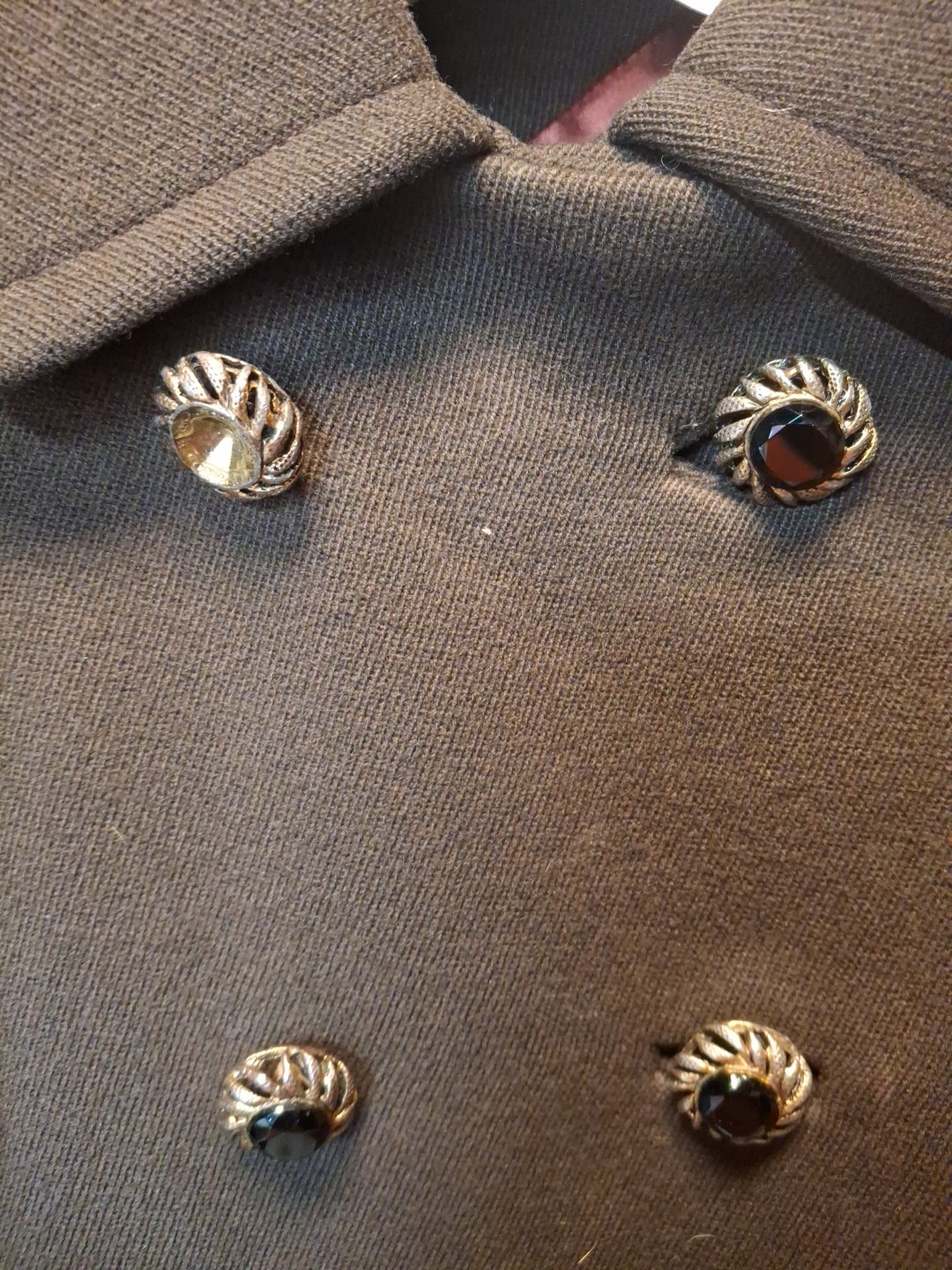 VTG 60’s Forstmann Stevens Fabric Women’s Brown Doublebreasted Wool Heavy Coat