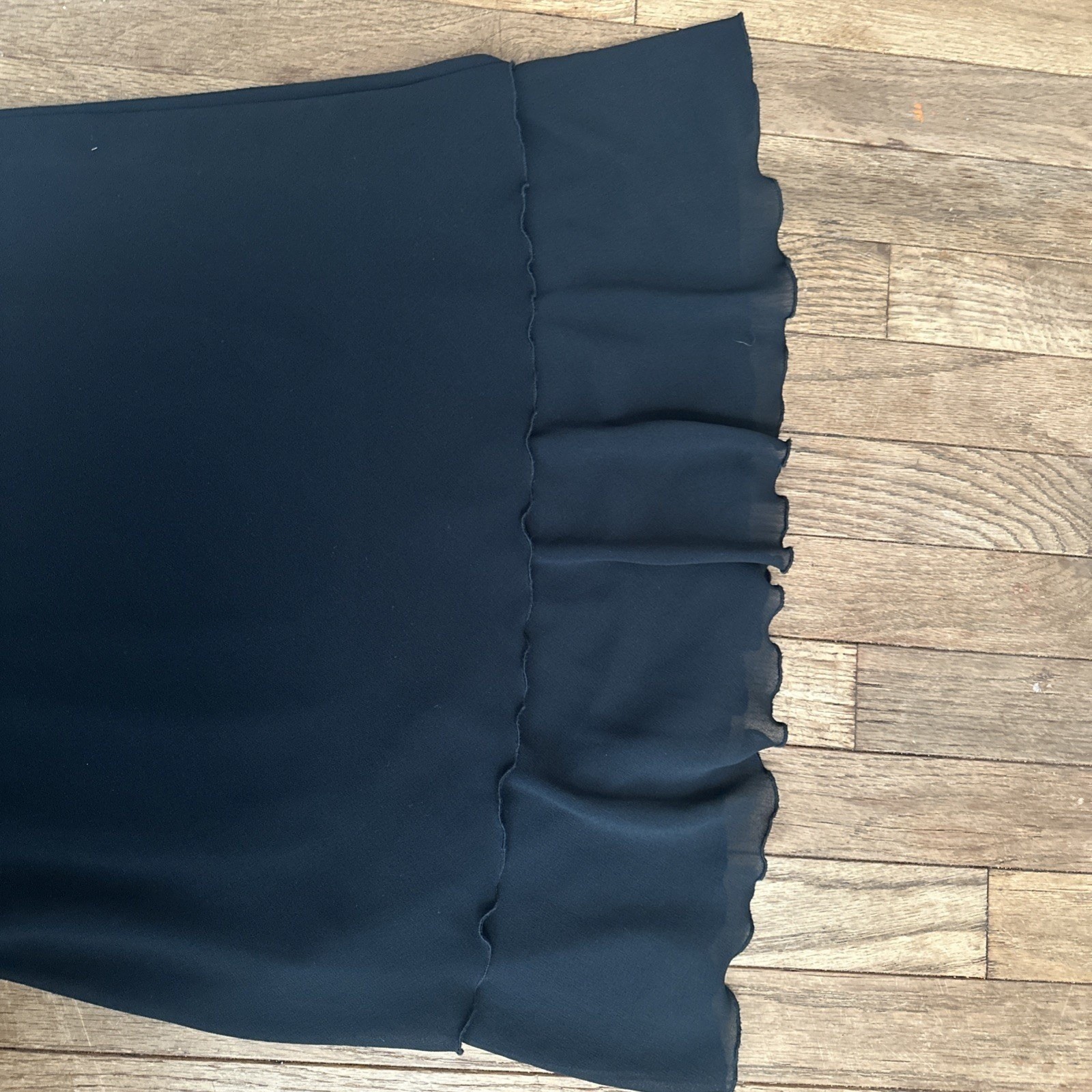 Ann Hobbs for Cattiva Dress Womens 6 Layered Chiffon Hem Black 90s Evening