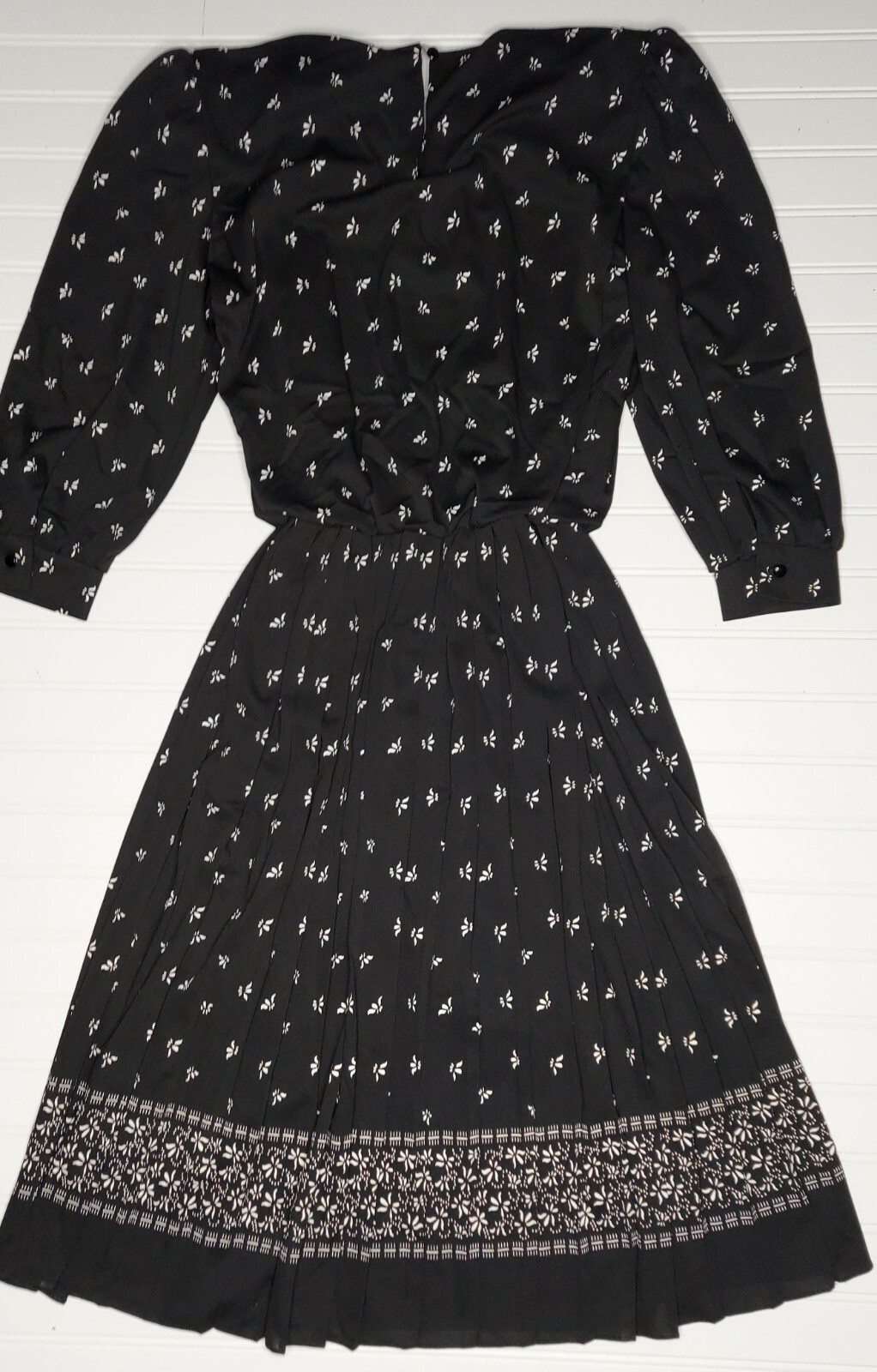 Vtg MERYL FASHIONS LTD Women’s Dress Modest Secretary 3/4 Sleeve Sz: 8 USA Made