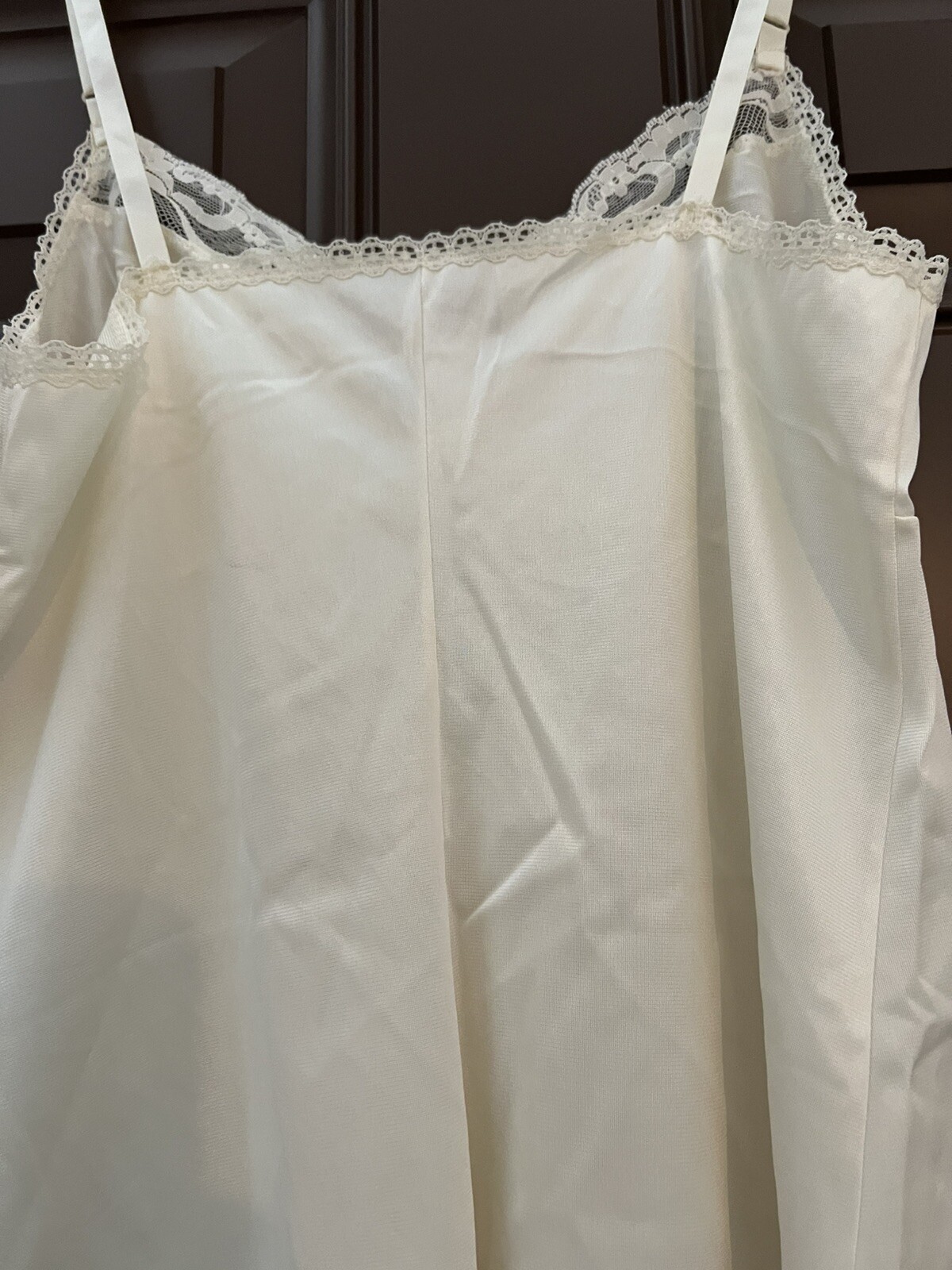 Vintage Vanity Fair Ivory Off White Lace Camisole Lingerie 36 Adjustable Straps