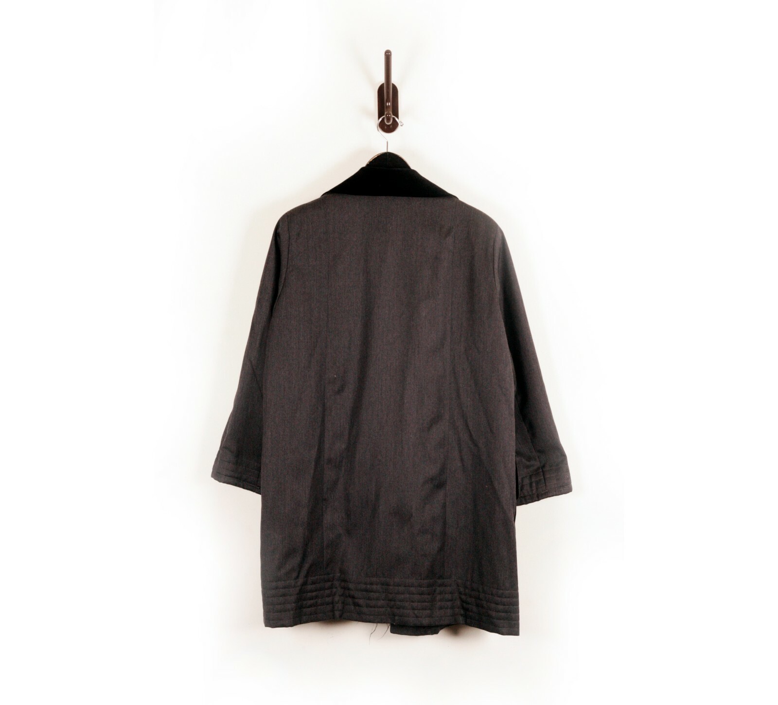 Balenciaga Dark Gray Opera Style Wool France Coat 50 Le Dix Paris Vintage