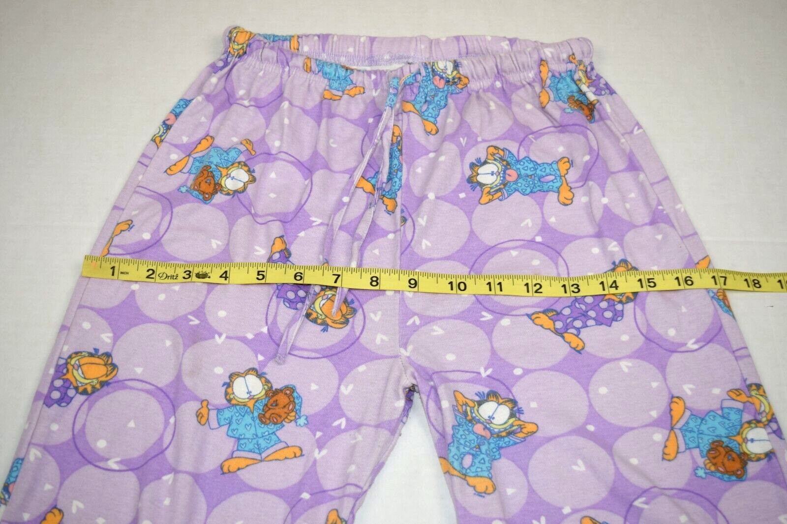 Vintage Garfield Pajama Pants Size S/M 80s Lavender Shapes Garfield Pooky Belt