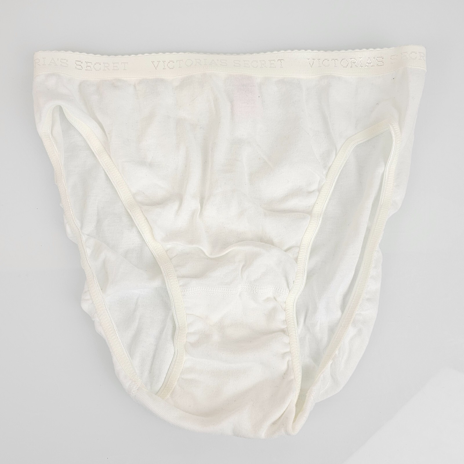 Victorias Secret Vintage 2002 Signature Logo Waistband Cotton Hi Cut Panties L 7