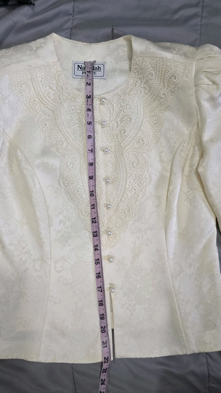 Vintage 1980s Nah Nah Petite Brocade Skirt Suit Ivory Bridal Cottage core