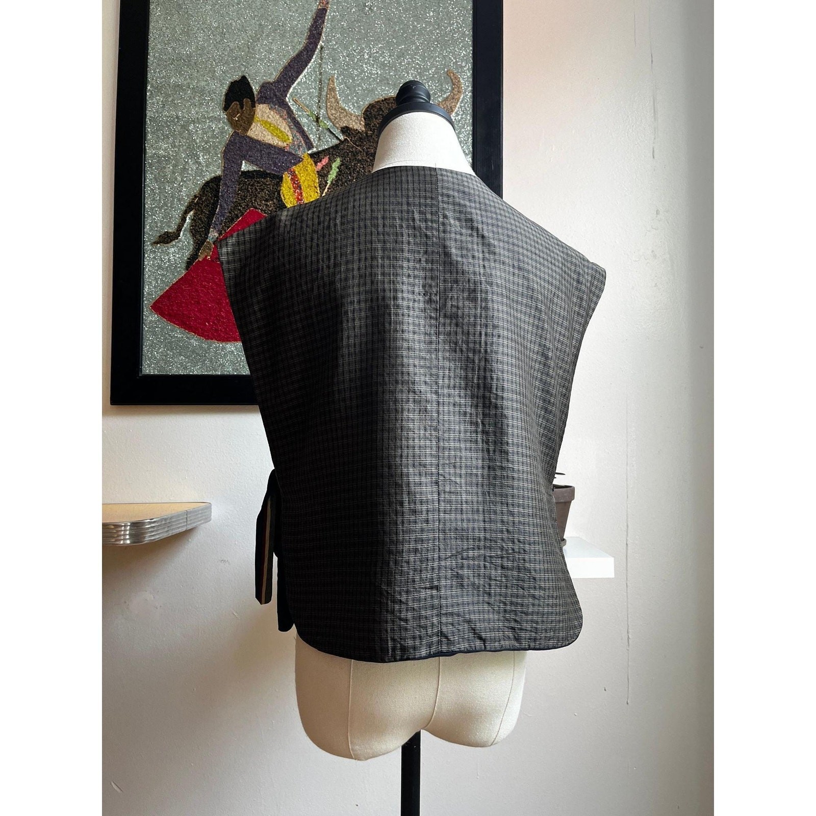 Vintage 90s Silk Patchwork Vest | Floral Brocade Crop | Artwear Festival Top | M