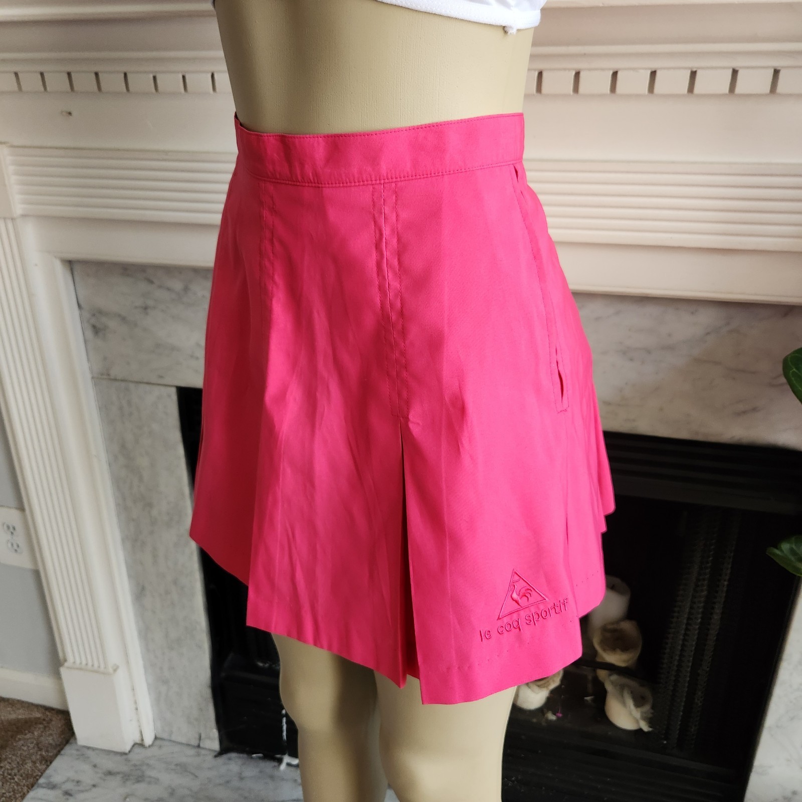 Vintage Y2K Le Coq Sportif Pink Tennis Skirt Preppy Athleisure Size 10