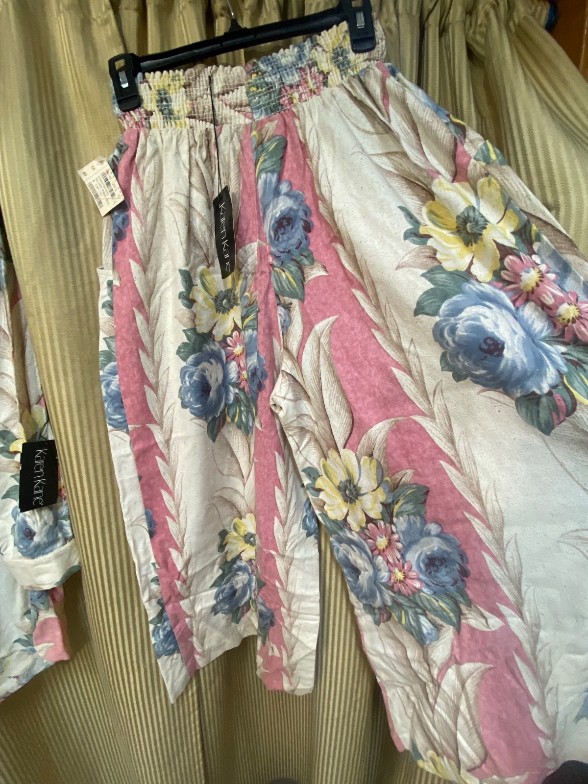Vtg 1980s Karen Kane Oversize Top and Wide Leg Gaucho Pants Set Sz 12 Rayon NWT