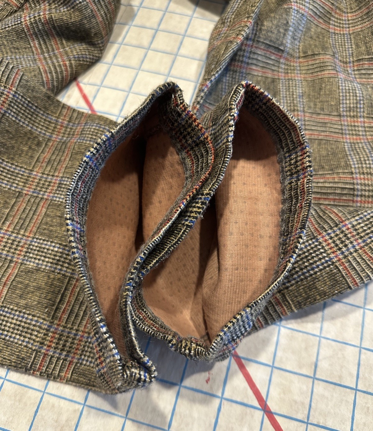 Vintage 1950s Nylon Wool Pants Women’s Tailored High Waist Glen Check Plaid