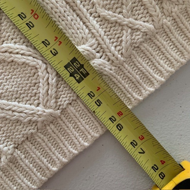 Vintage 90s Fisherman Sweater L Chunky Cable Knit Ramie Cotton Quiet Luxury