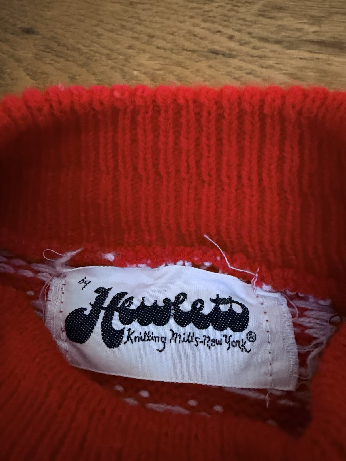 70s/80s Vintage Hewlett Knitting Mills Red Fair Isle Sweater No Size/Medium
