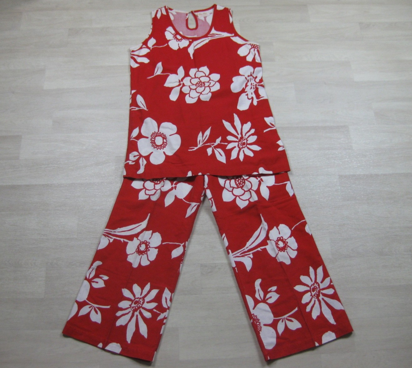 Vintage 70s Sears At Home Wear 2 Piece Set (M/L) Hawaiian Floral Pants Tunic