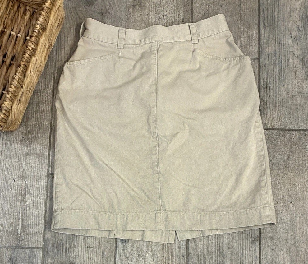 Vintage 80s Banana Republic Safari Khaki Mini Skirt Womens 8 Utility Modern XS