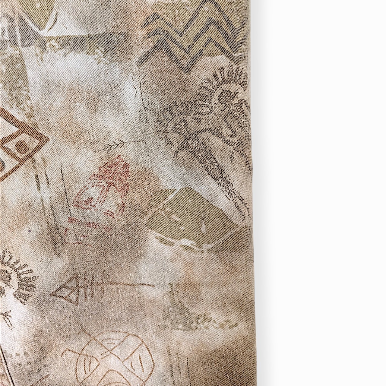Chicos VTG 90s tribal cave art distressed high rise straight leg grunge jean M/L