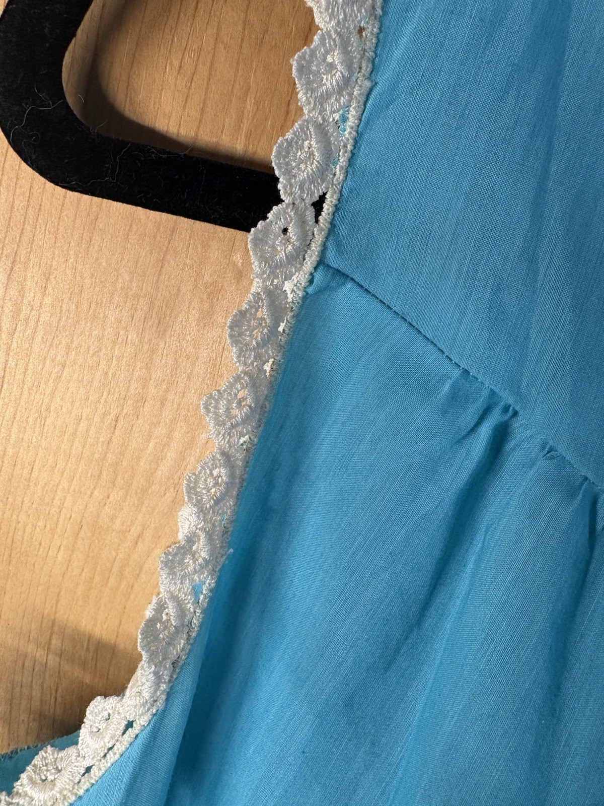 VTG 1950/60s Delores Barbizon Blue Soft Nightgown NWOT Sz 11 M/L 40”/46”
