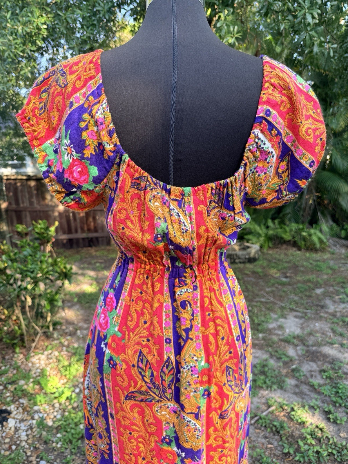 Vintage 1970s Cracker Jax Floral Paisley Boho Maxi Dress