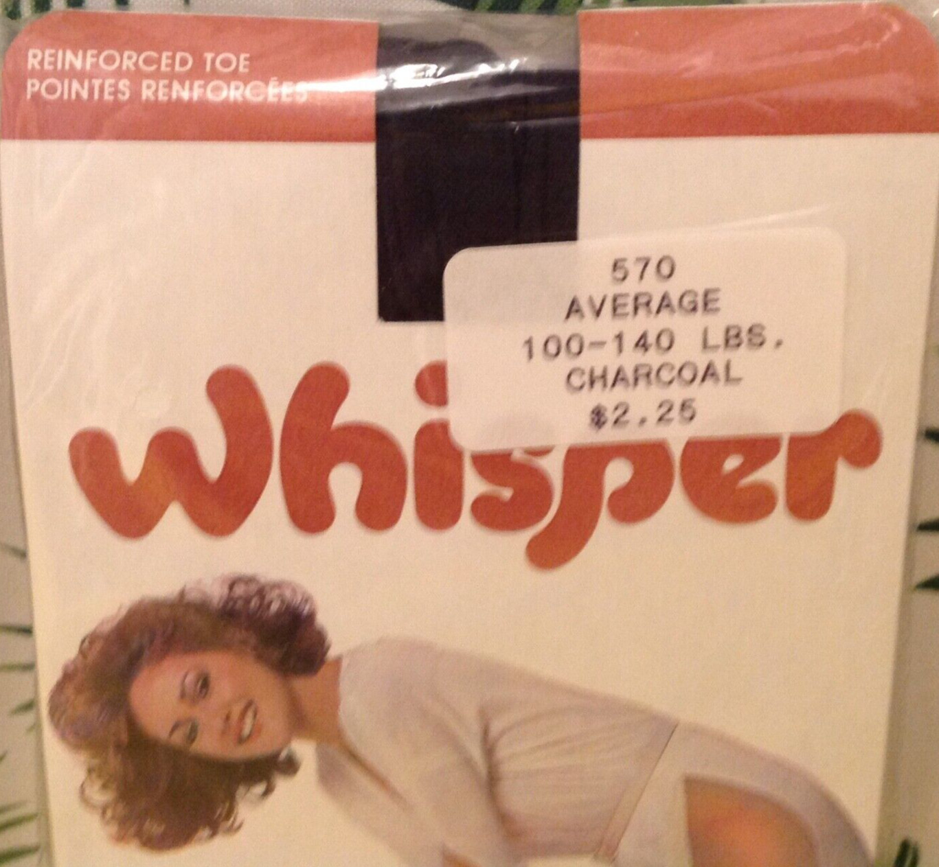 Vintage Pantyhose Whisper All Sheer Color Charcoal Size Average B003A