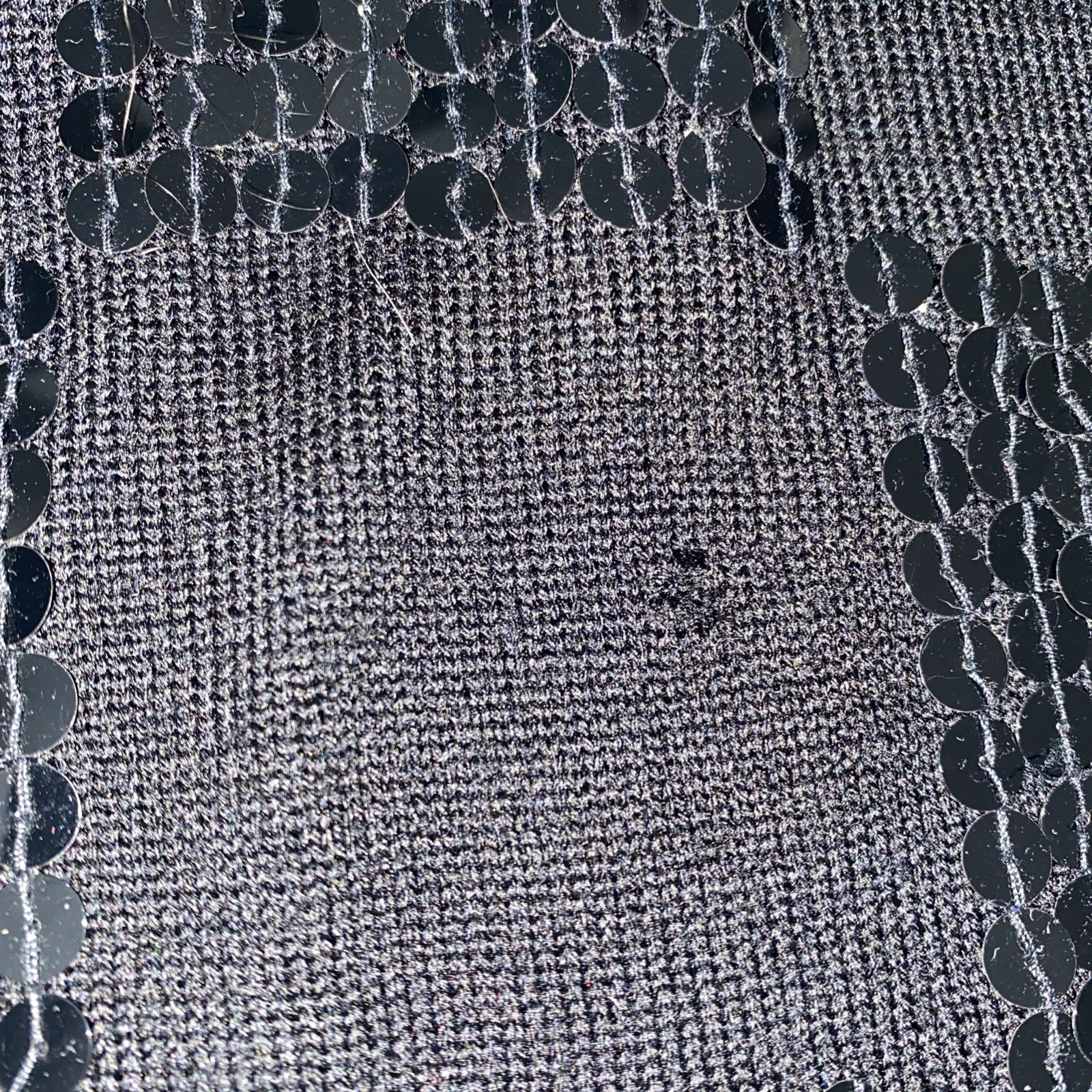 Vintage Valerie Stevens Sequins Sweater Black Small Deadstock Defect NWT *HOLE