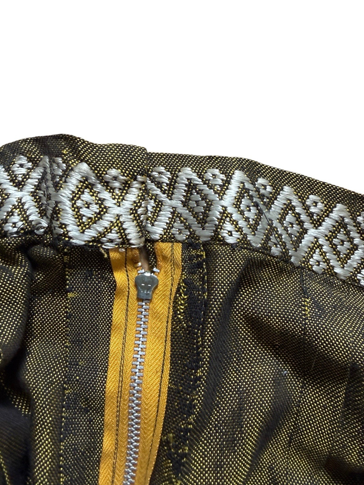 Vintage MCM 1960s Green A-Line Handmade Woven Midi Skirt Women’s Small / XS
