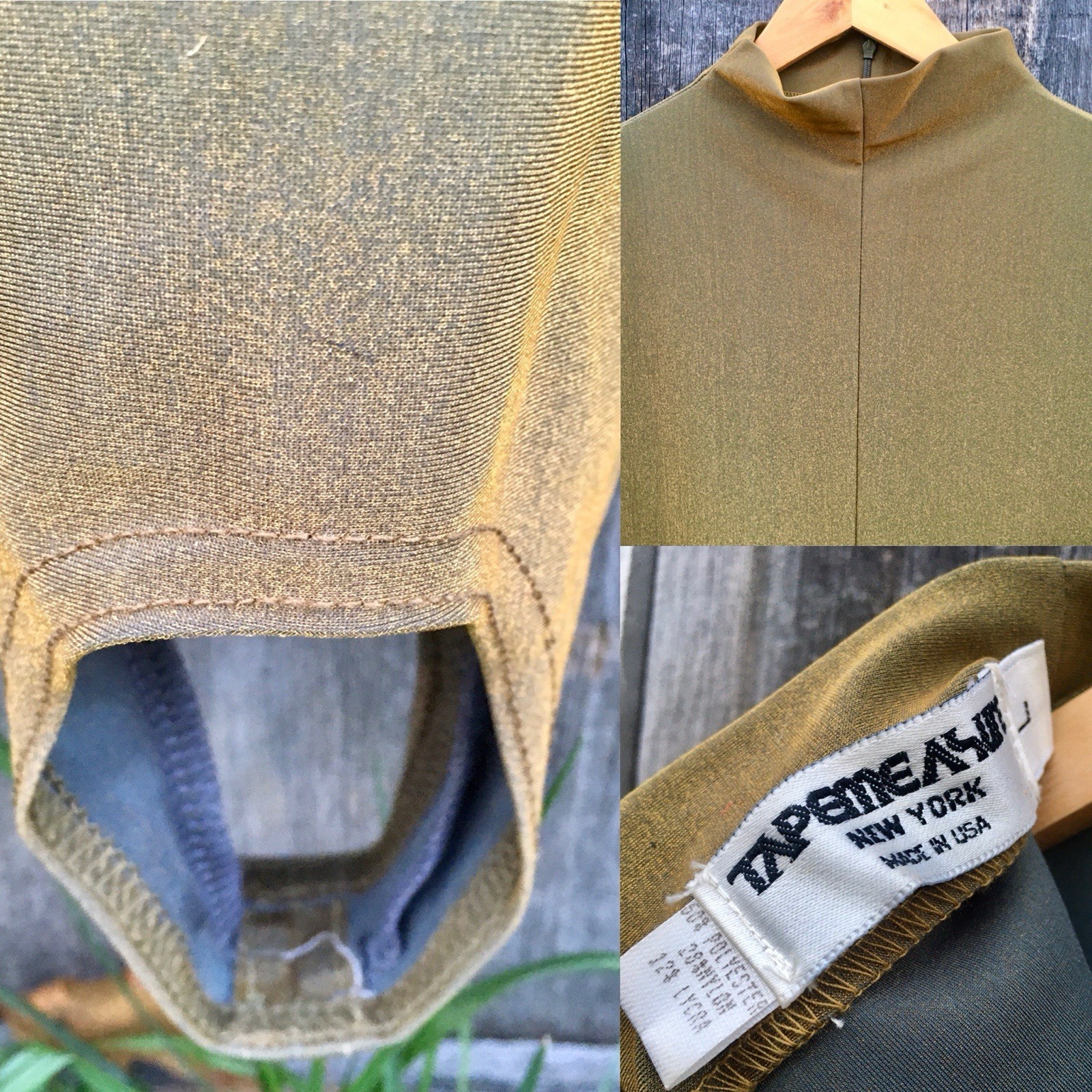Vtg Funky 80s Metallic Gold One Piece Glam Disco Roller Derby Jumpsuit Size L