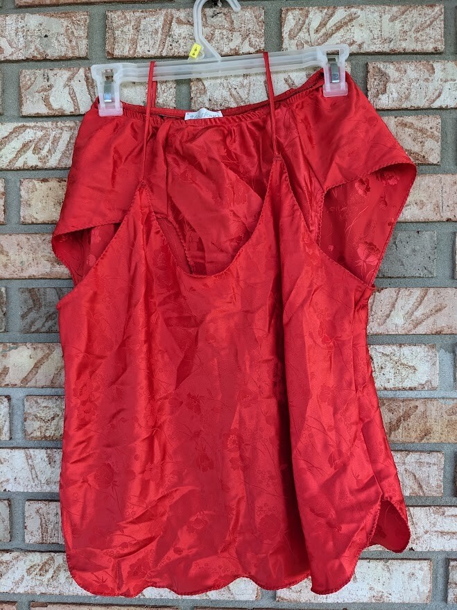 Vintage San Souci-Woman Teddy Set-2 Pc Set Red Camisole/Panty-Size Large-Sexy