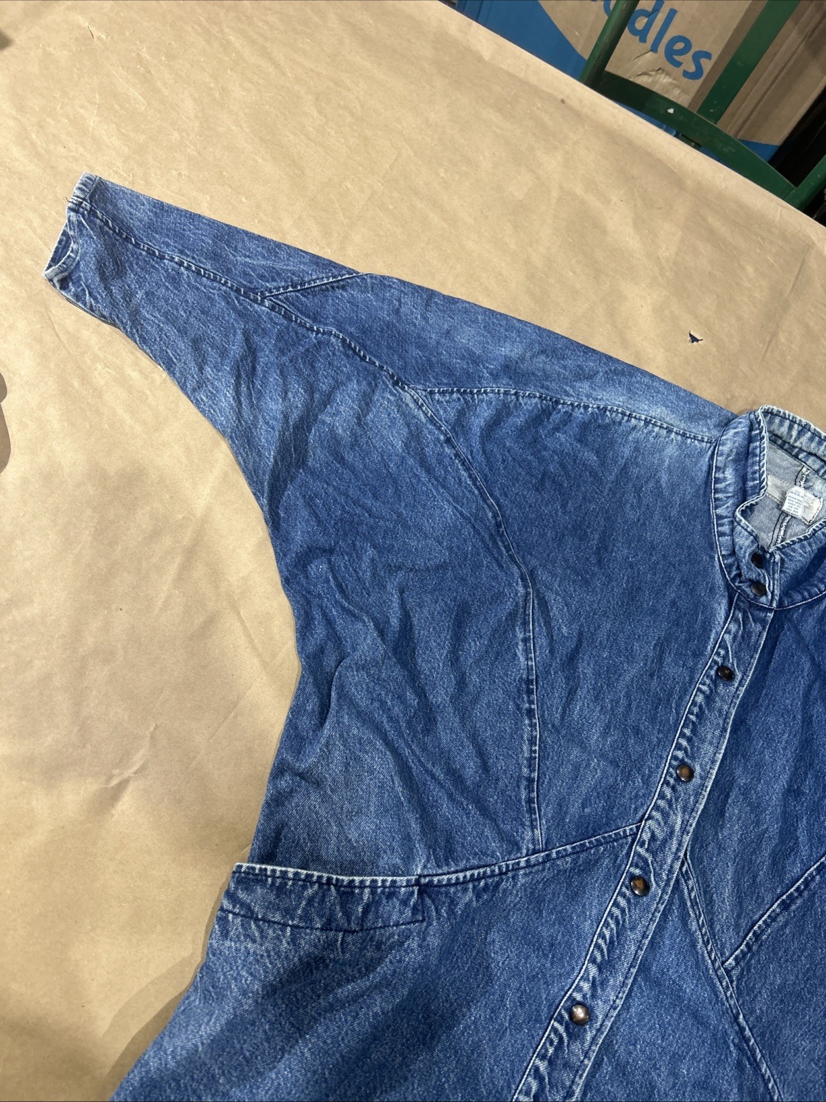 Vintage 1980’s Retro Learsi Denim Oversized Blue Jean Jacket Women’s Size 18 1/2