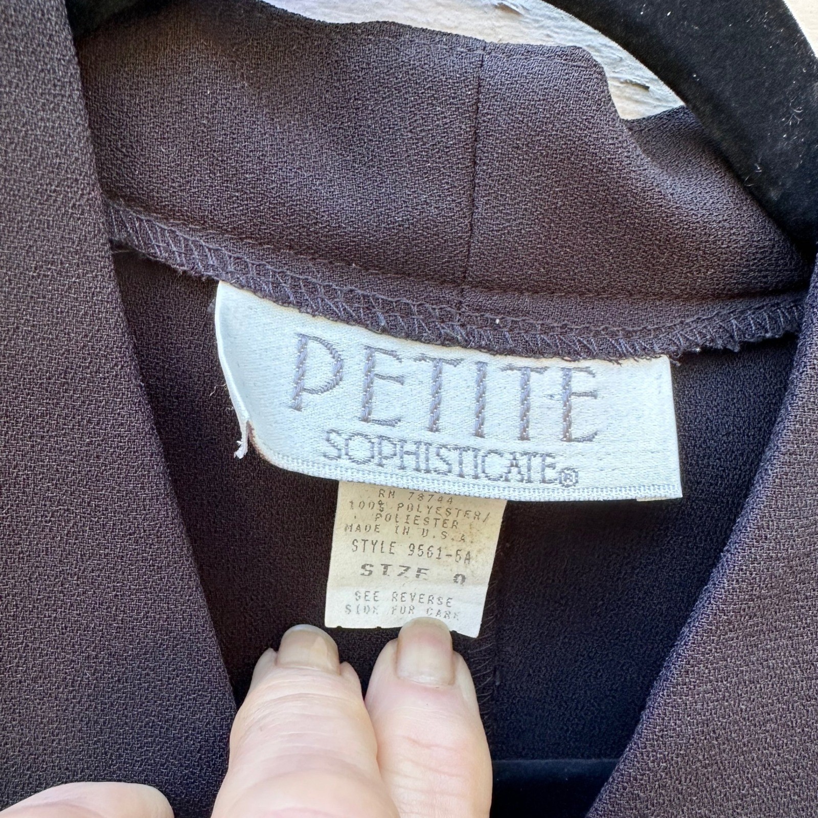 Petite Sophisticate Vintage Black Peplum Blazer Top Button Front Made in USA 0P