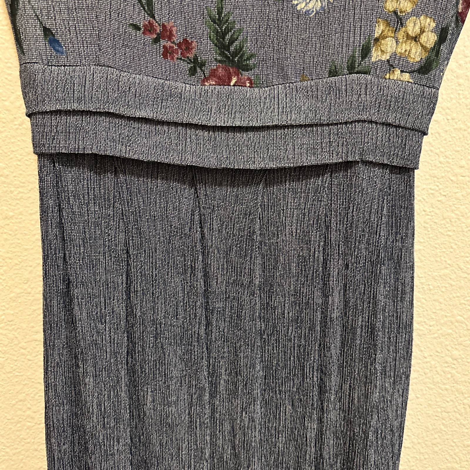 VTG 90s Just In Thyme Petite Art Womens Midi Dress Short Sleeves Back Tie SZ 8