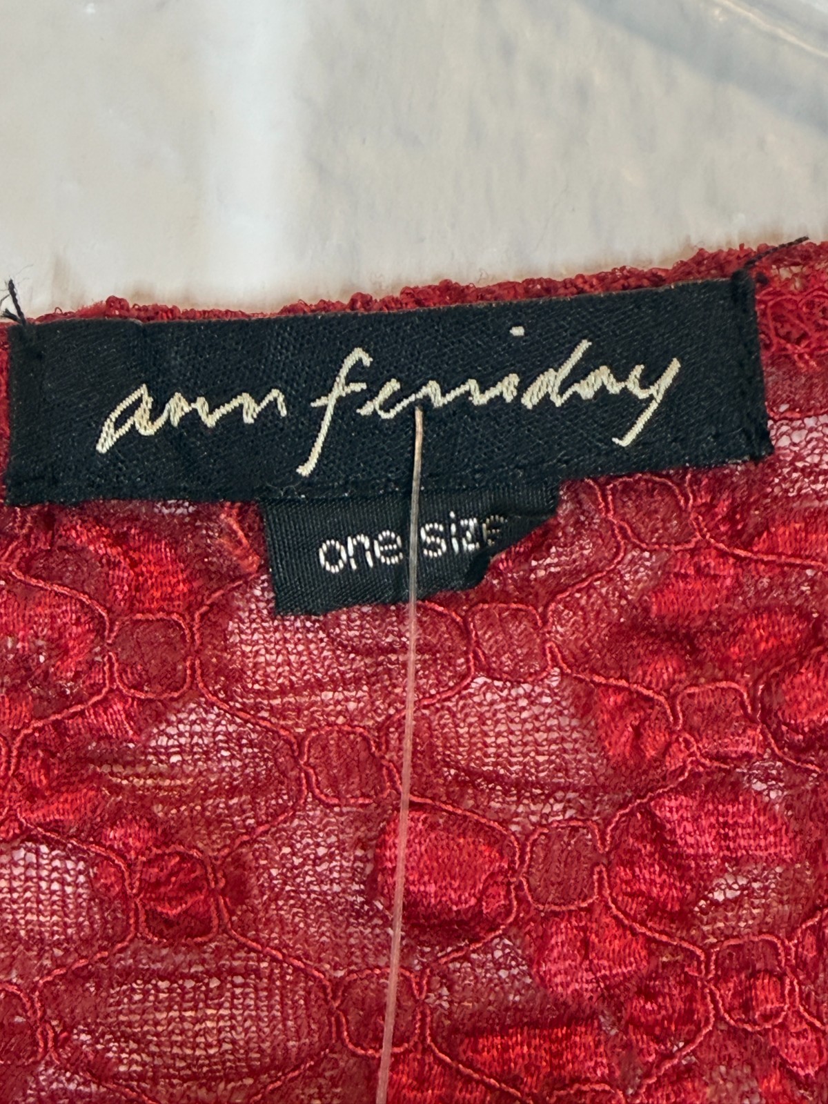 Vintage Ann Ferriday Red Corset Top Blouse Lace Beaded Rare Romantic Y2K Small