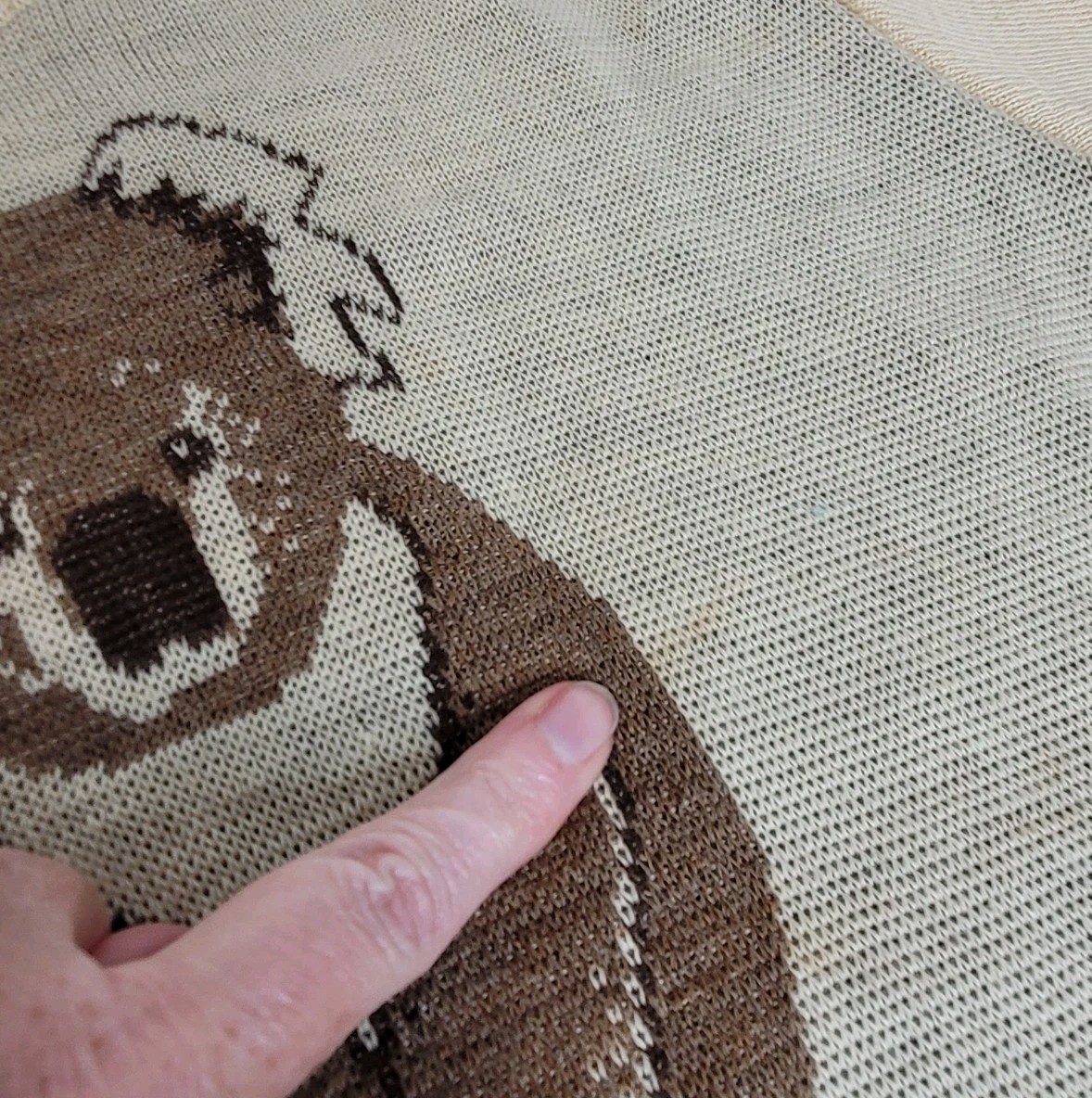 Vtg 60s 70s Hysport 100% Wool Koala Sweater XS 85cm Ivory Australia