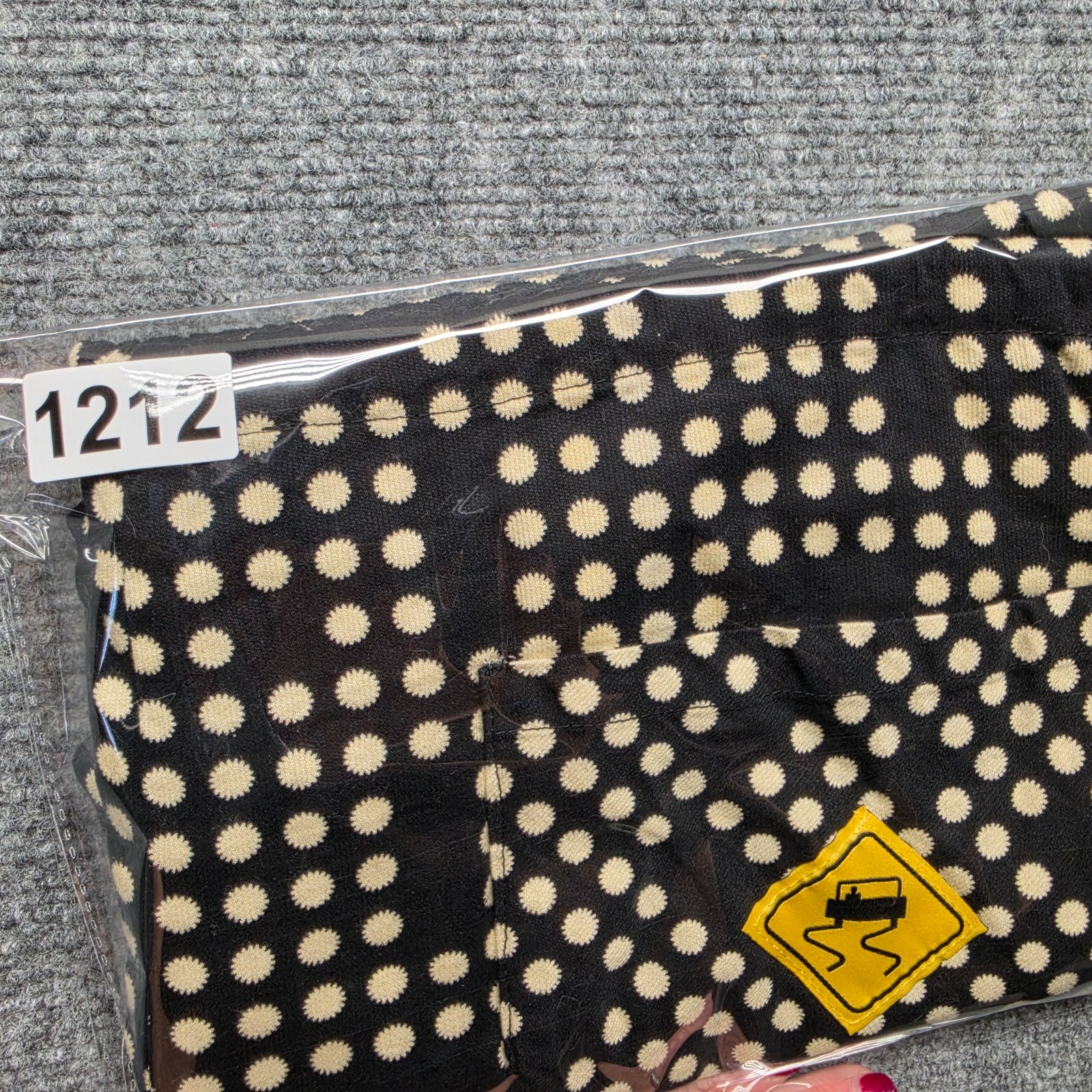 Vintage SKIDZ Pants One Size Fits All Black Cream Dot Grid Drawstring