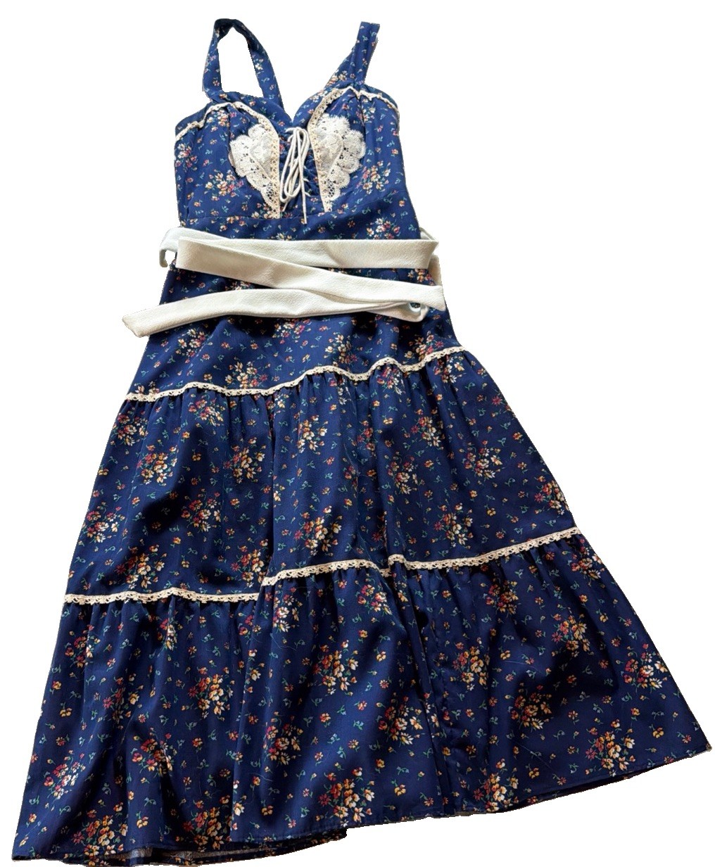 Vintage 1970’s ILGWU Union Made Bohemian Style Dress Size 13