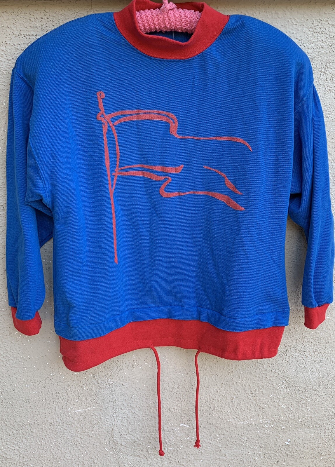 Vintage Parcours by Tan Jay Flag Graphic Sweatshirt Top 80s 1980s Original Tags