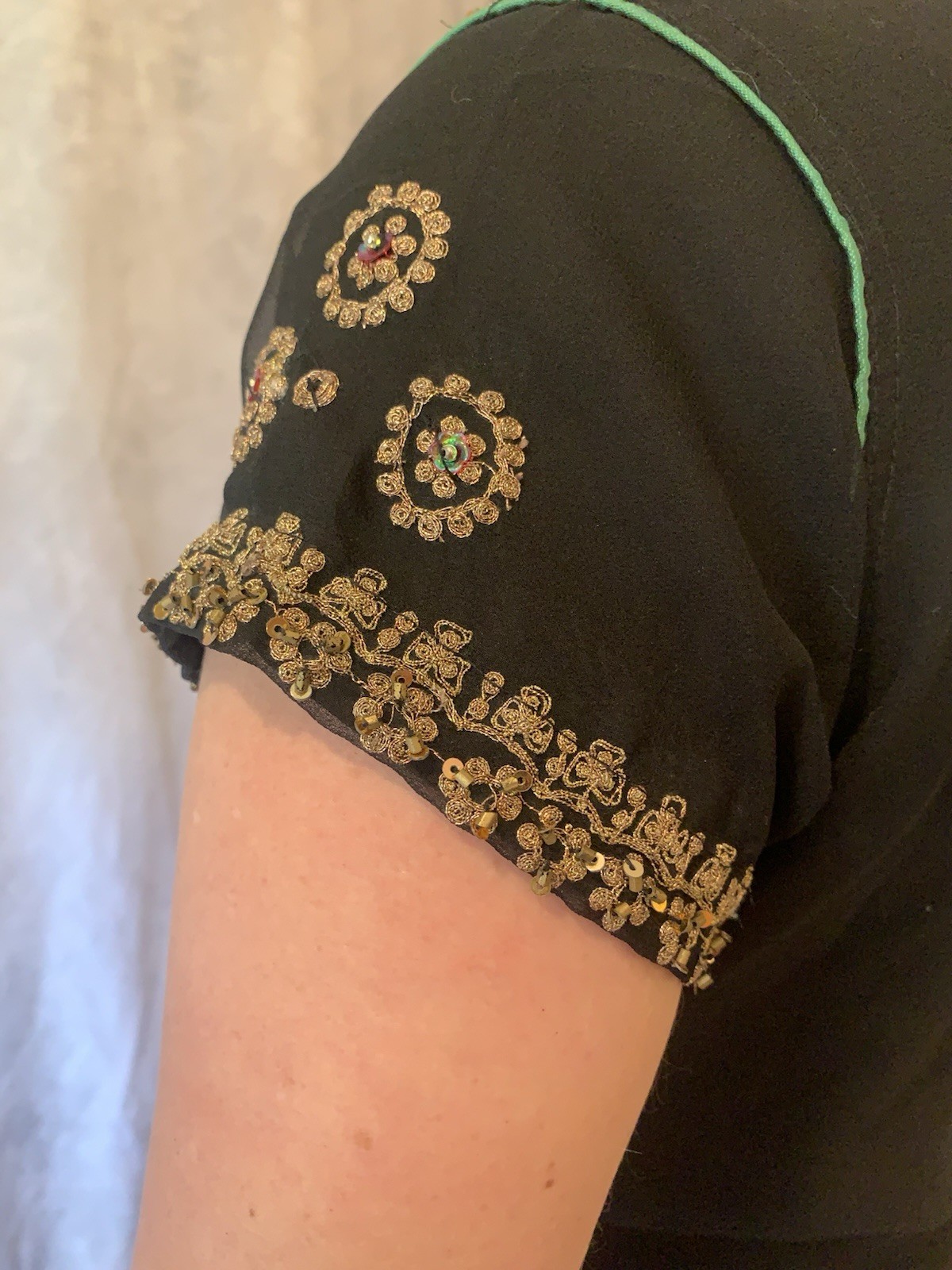 Vintage Indian Hand Beaded Tunic/ top Classic Boho Hippie Evening Event Wear