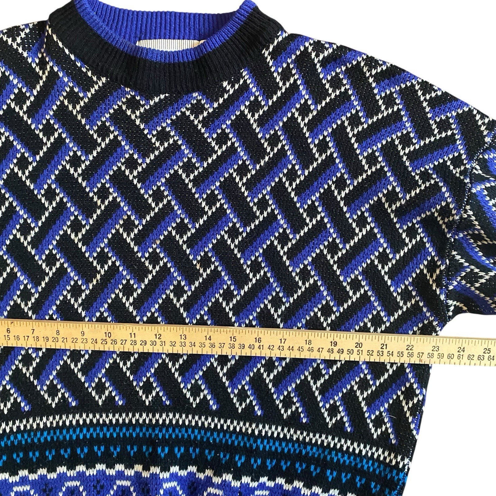 McGregor Knit Fisherman Sweater VTG XL Geometric Crewneck Pullover Abstract