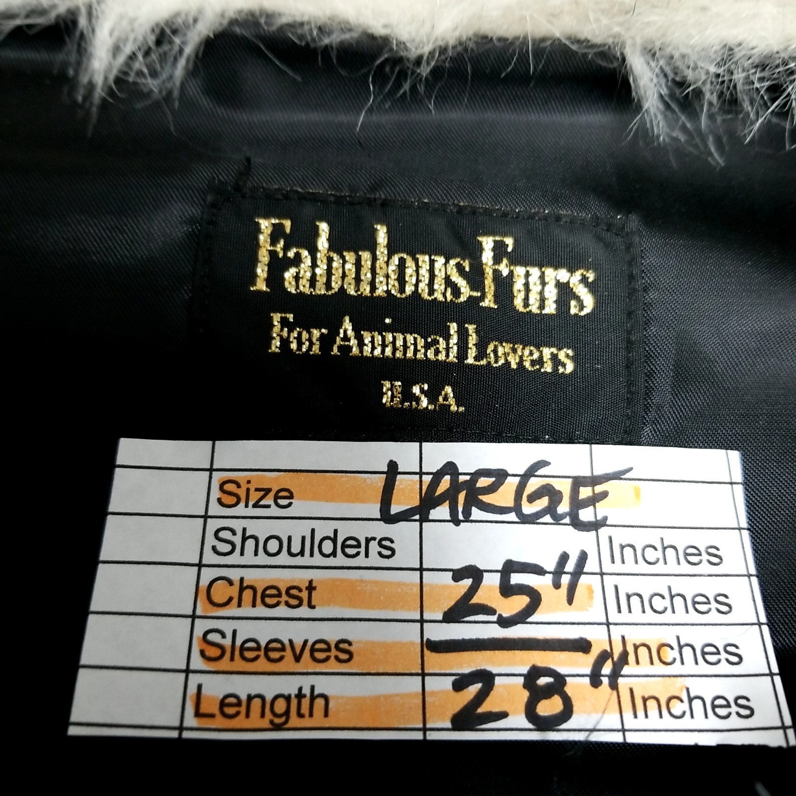 VTG Donna Salyers Fabulous Furs For Animal Lovers Gray Faux Fur Vest Sz Large