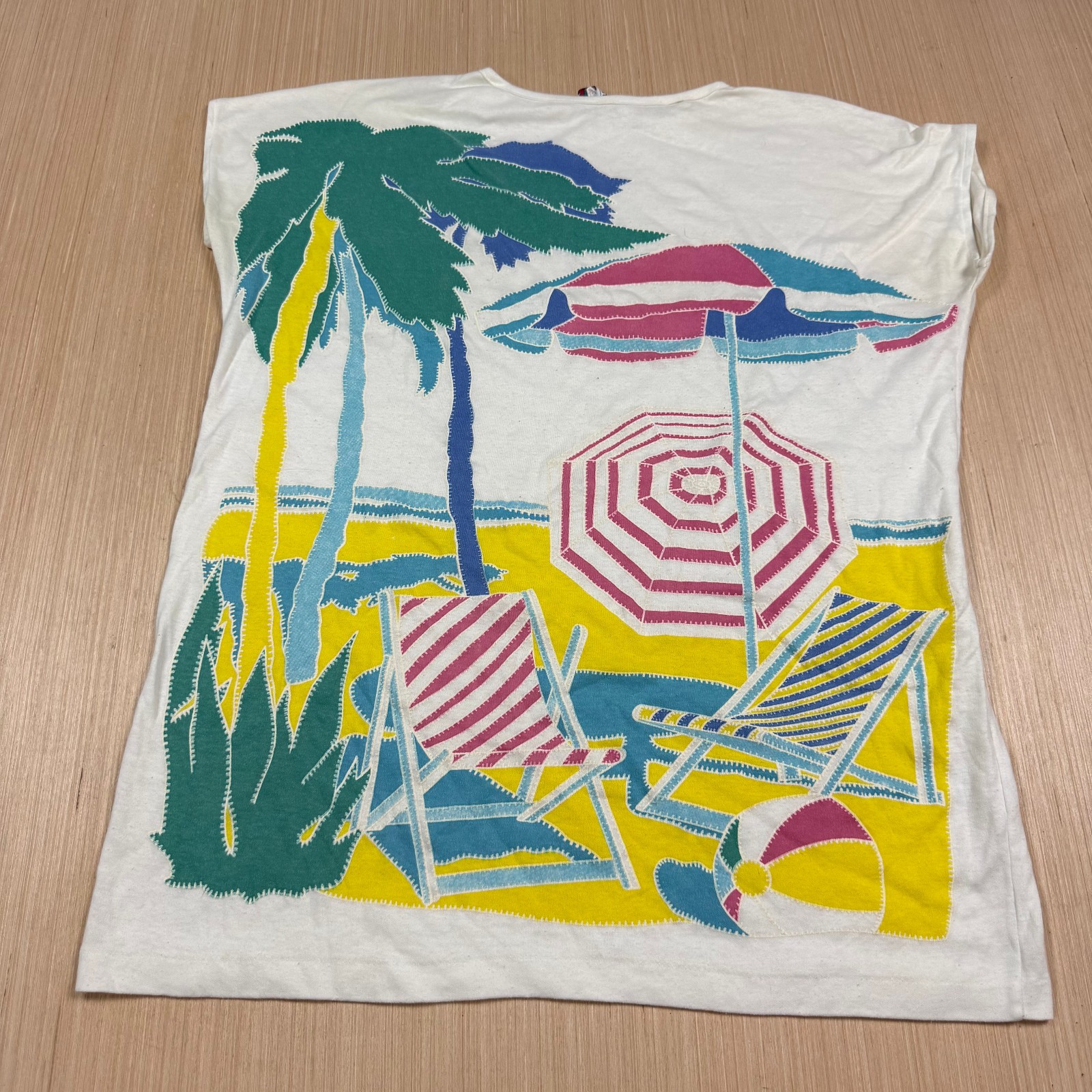 Vintage 80s 90s Beach Pool Cover Up Oversized T Shirt Mayfair One Size Large