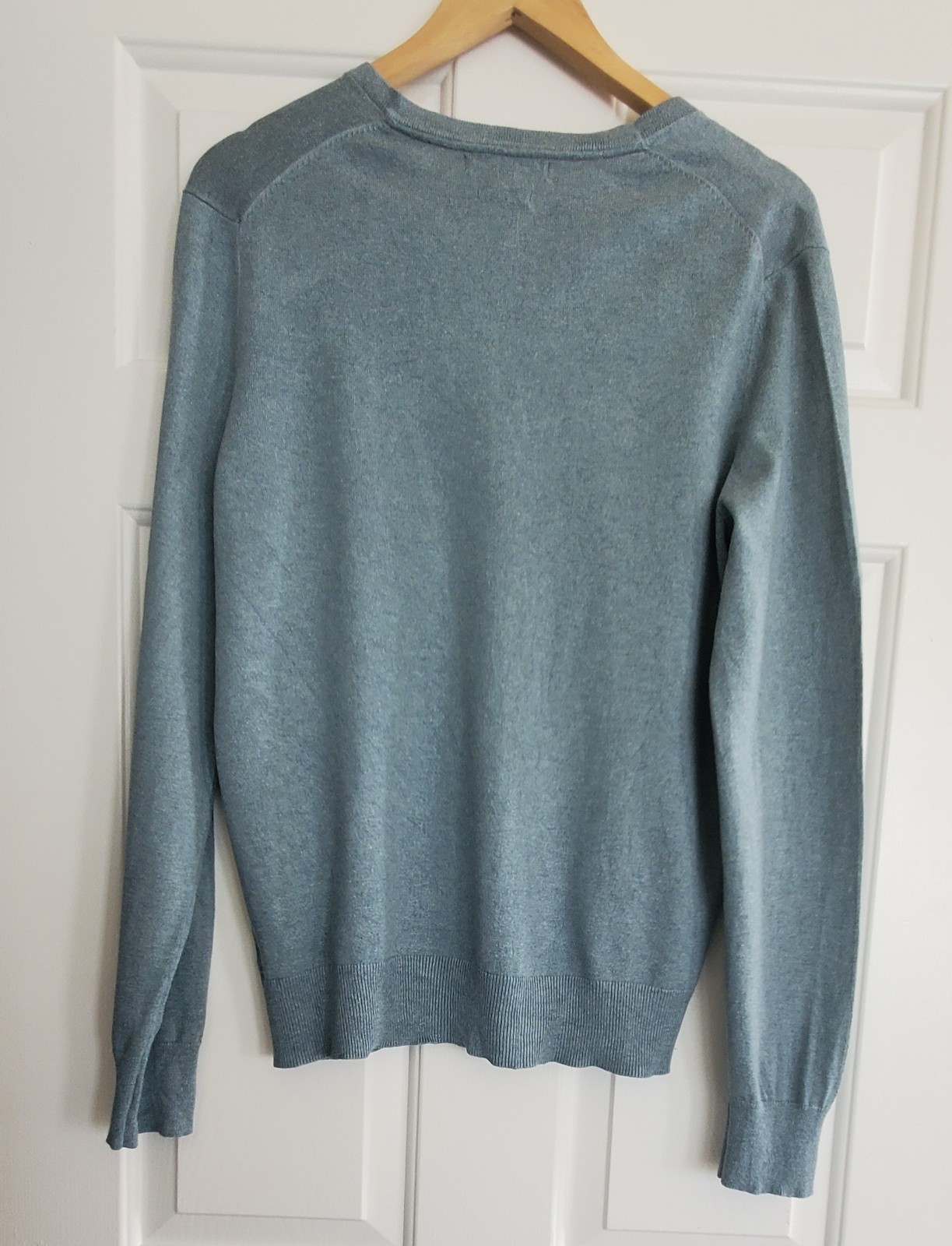 Men’s Banana Republic Luxury Blend Silk Cashmere V Neck Pullover Blue Size M