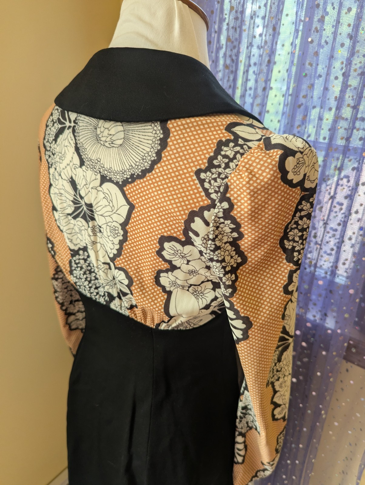 Vintage 70’s Young Innocent By Arpeja Psychedelic Black Mini Dress Size 11 Small